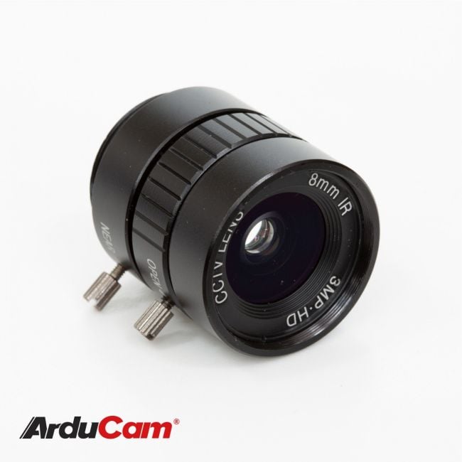 Arducam CS-Mount Lens for Raspberry Pi HQ Camera, 8mm Focal Length