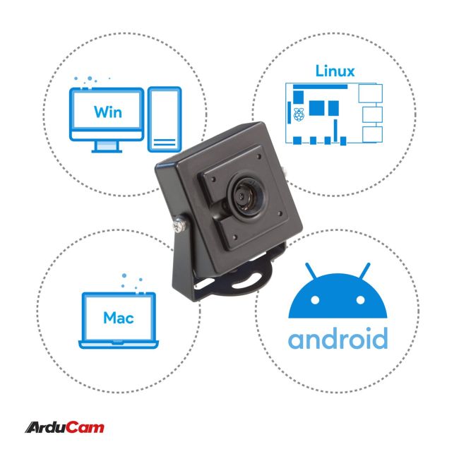 Module Caméra USB CMOS IMX179 / OV5693 - Résolution 5MP (3264x2448) - Mise Au Point Manuelle - Compatible Windows, Android, Linux