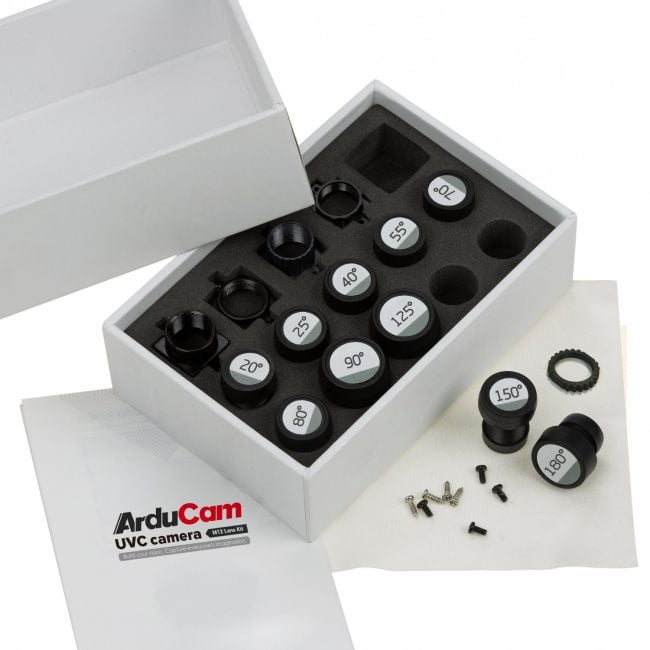Arducam M12 Lens Set, Arducam Lens for USB Camera(1/2.7” 1/2.8