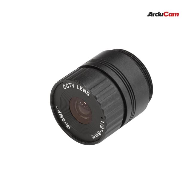 Arducam CS-Mount Lens for Raspberry Pi HQ Camera, 8mm Focal Length