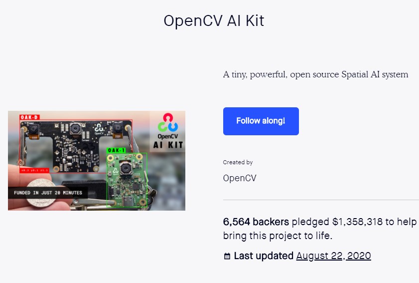 opencv ai kit oak kickstarter funded