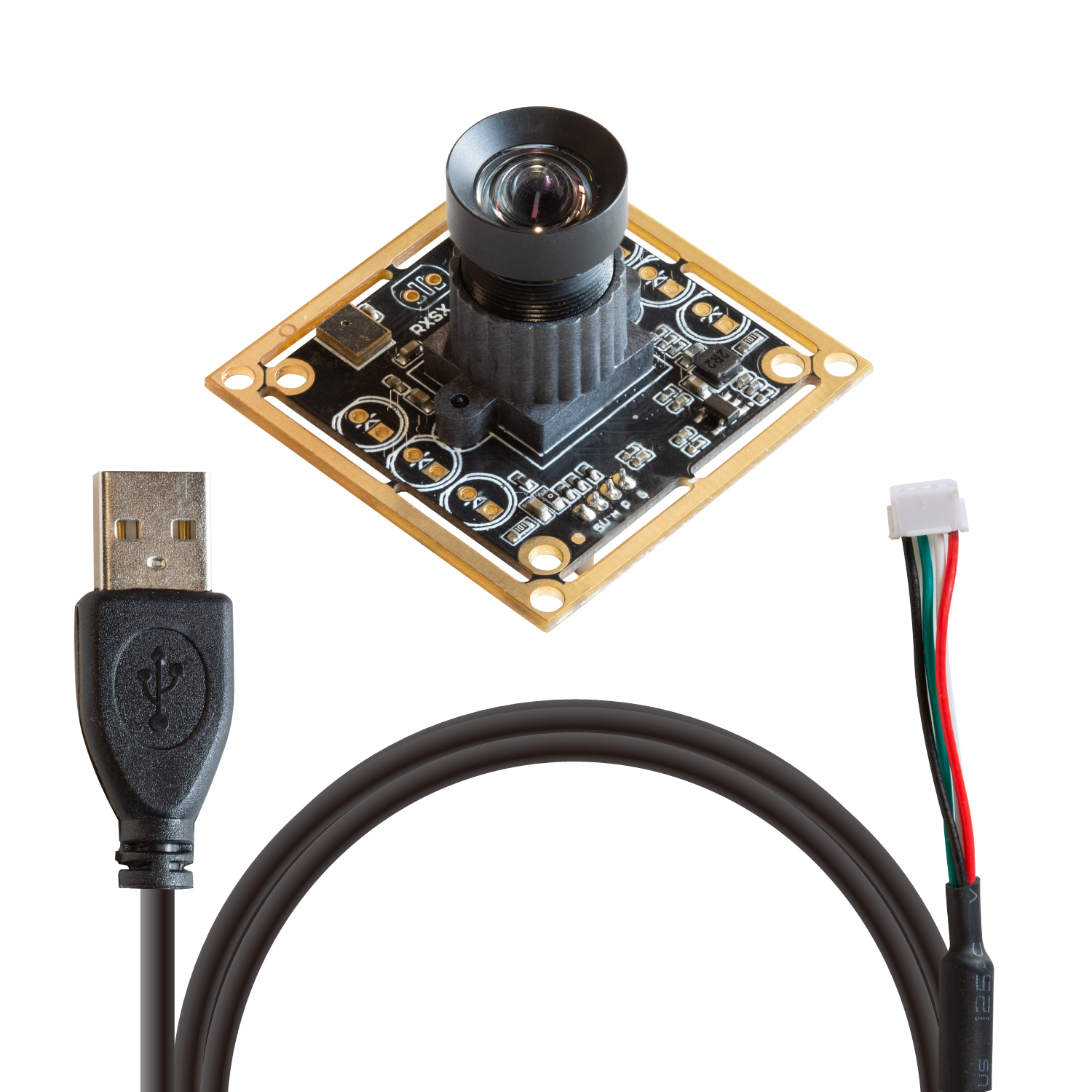 1MP OV9281 Global Shutter USB Camera Board with Low Distortion M12 Lens, Dual Microphones UVC USB2.0 Webcam Module for Computer, Laptop, Android Device and Raspberry Pi