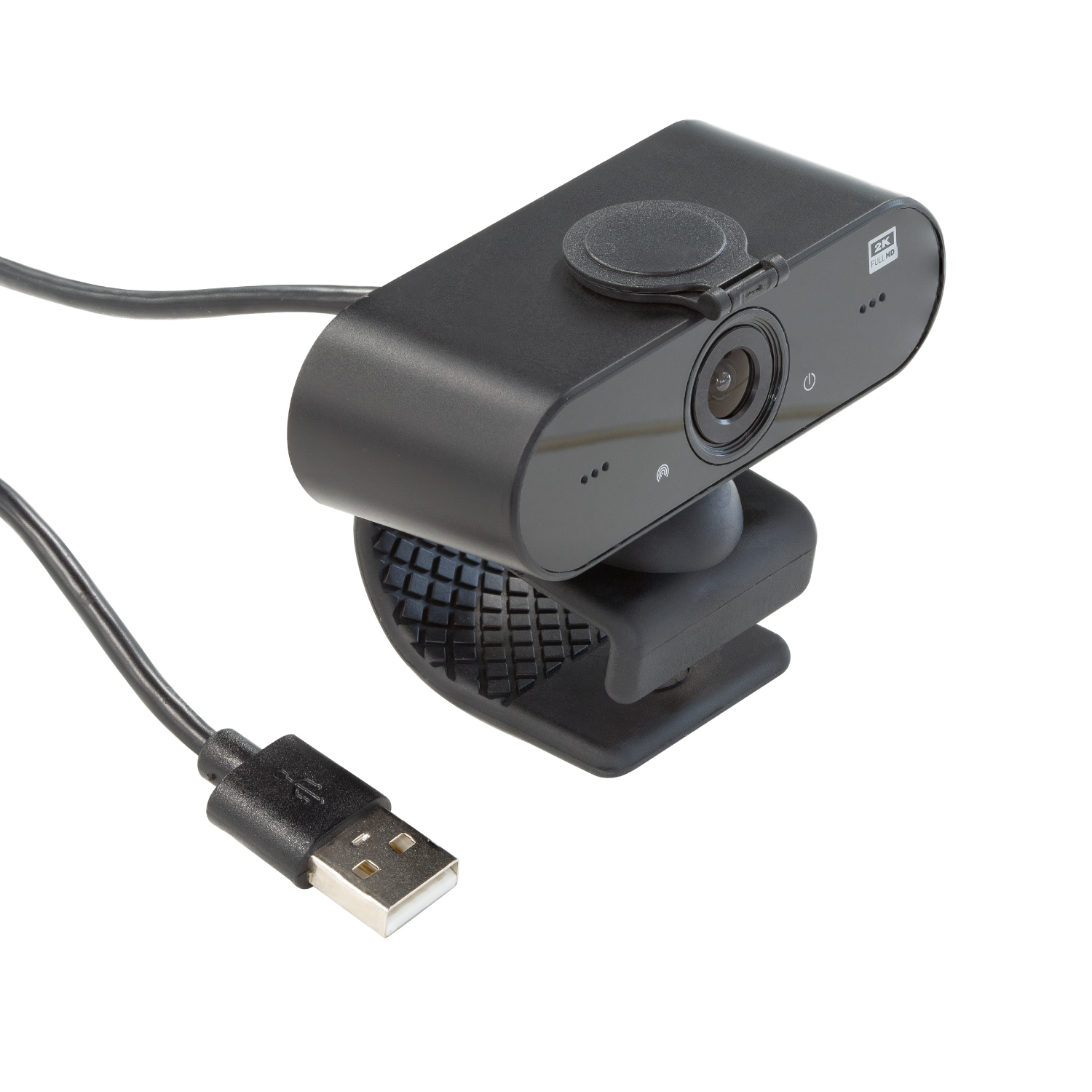 Webcam with Microphone, 2K HD Streaming USB Computer Webcam with Privacy Cover [Plug and Play] [30fps] Video Calling and Recording for Computer Laptop Desktop, USB Camera for PC Video/Gaming/Laptop (Black)