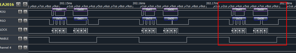 4 image data tranfer through i2c and how it shows up on oscilloscope