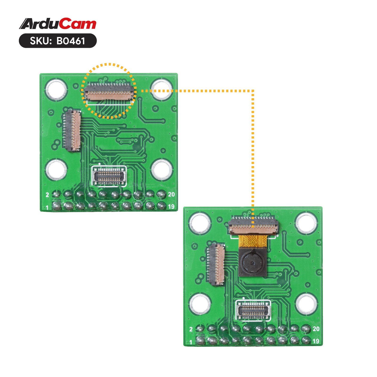 HM0360 VGA Monochrome DVP Camera Module for Arduino GIGA R1 WIFI Board -  Arducam
