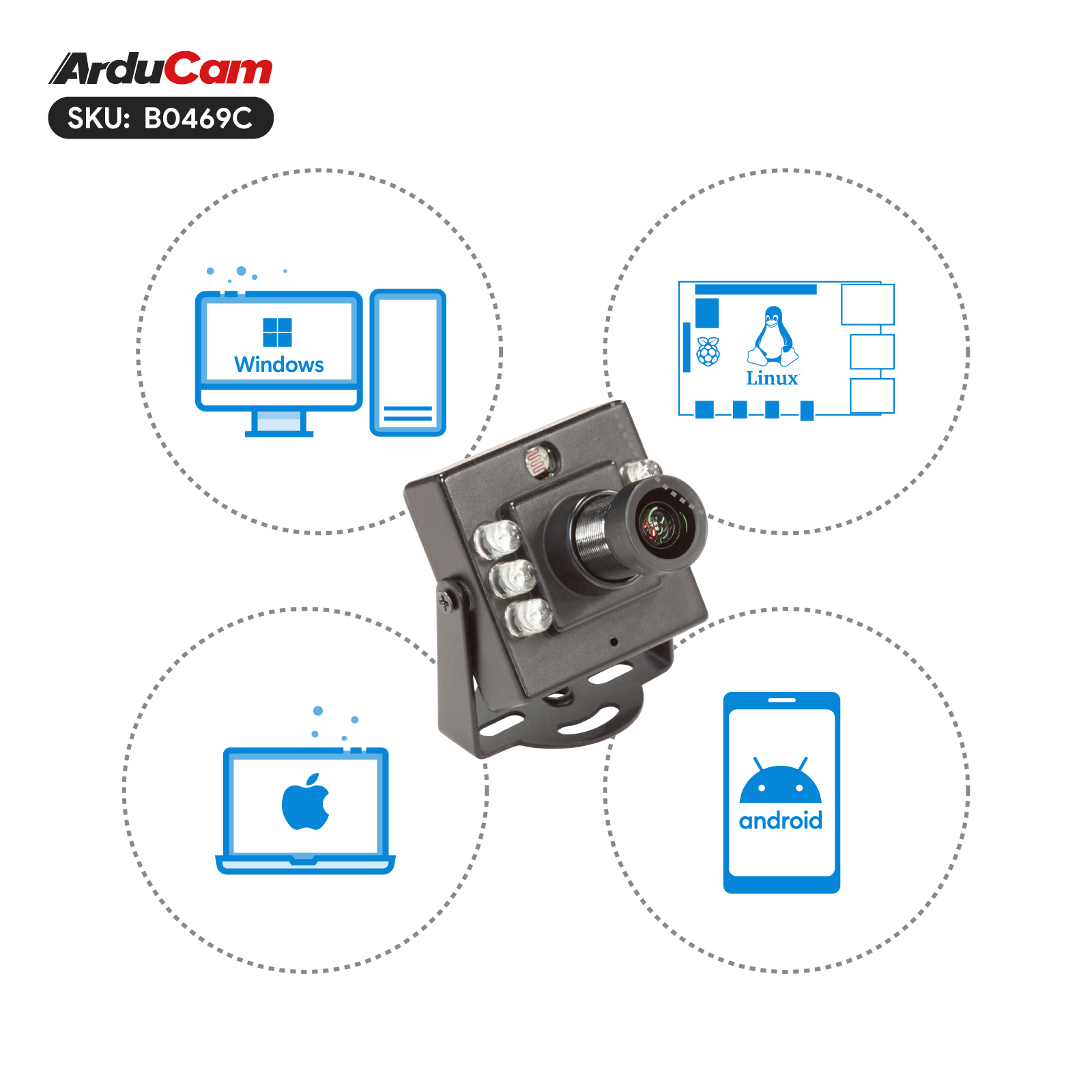  Arducam 1080P Day & Night Vision USB Camera for