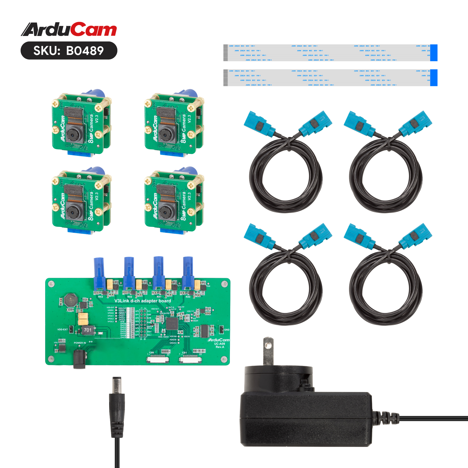 Arducam IMX219 V3Link FPD-Link SerDes Camera Kit for Raspberry Pi - Arducam